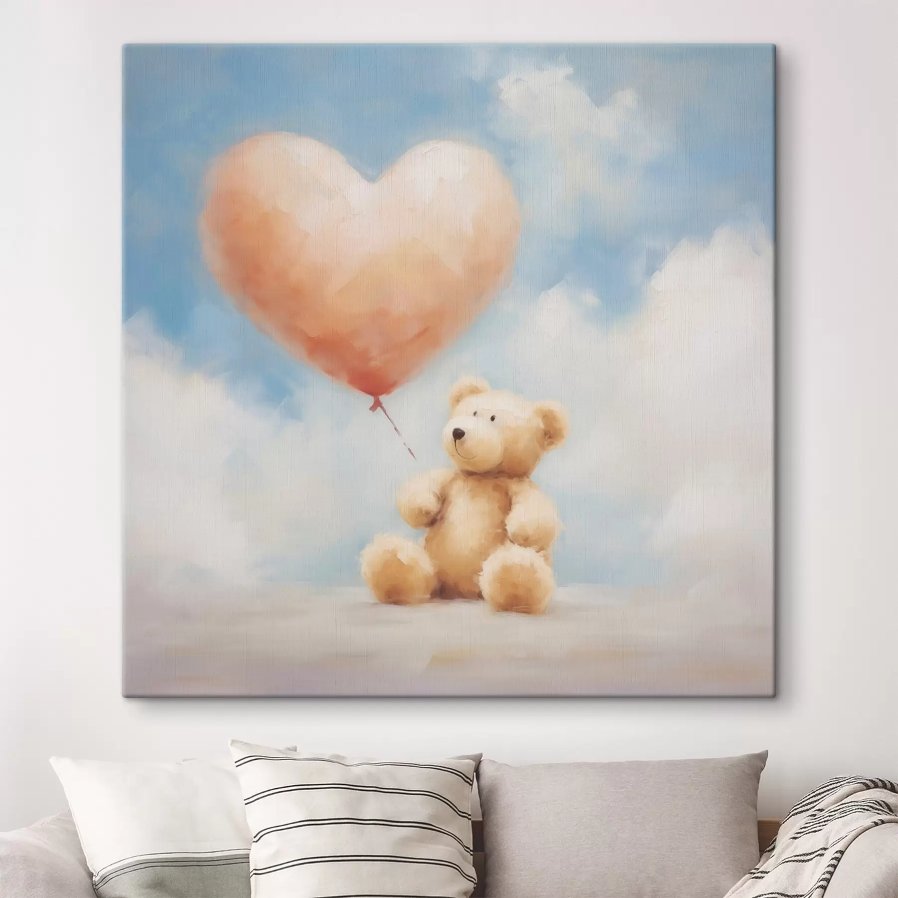 Tableau Peinture représentant un ours et un cœur s49396