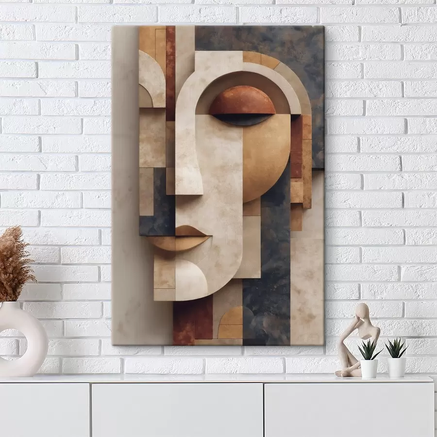 Tableau Illustration abstraite représentant un visage de profil s49397
