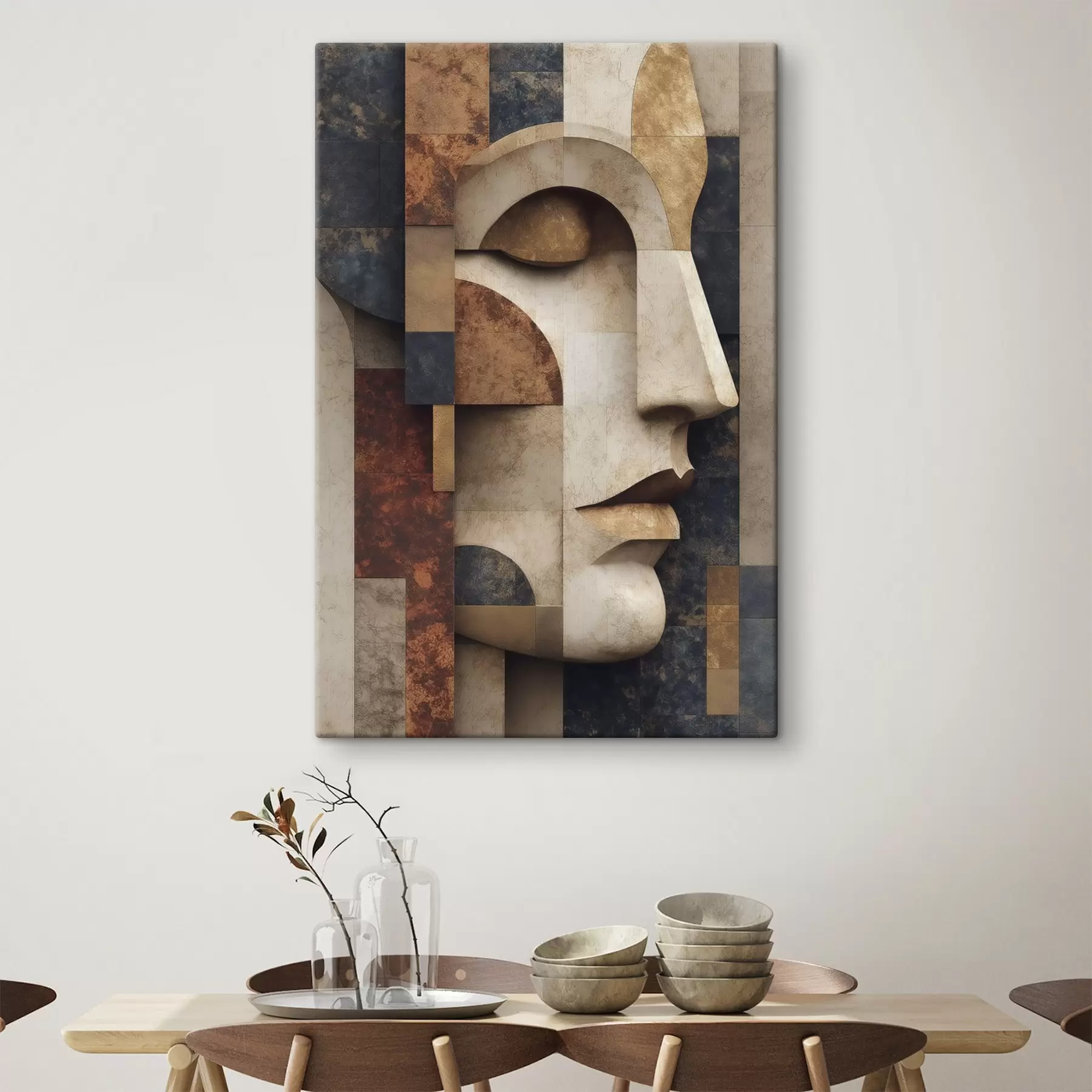 Tableau Illustration abstraite représentant un visage de profil s49398