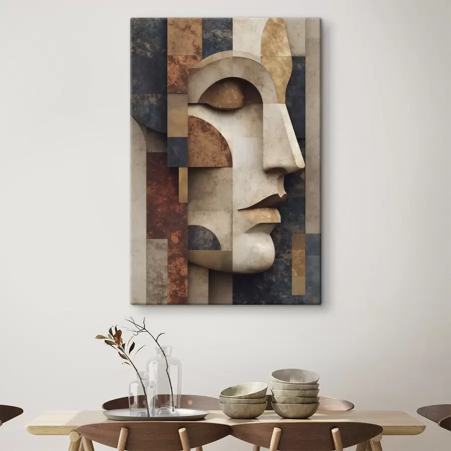 Tableau Illustration abstraite représentant un visage de profil s49398