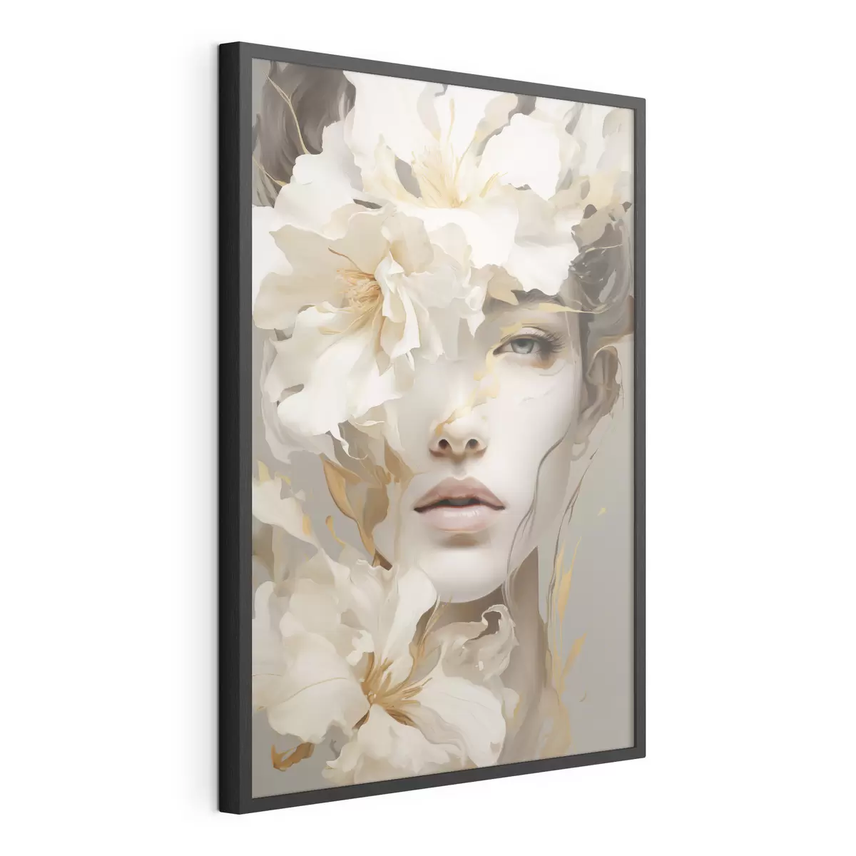 Poster Portrait d'une jeune fille parmi les fleurs f49392