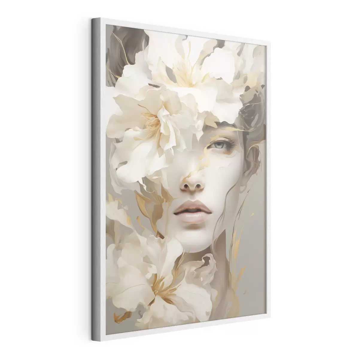 Poster Portrait d'une jeune fille parmi les fleurs f49392