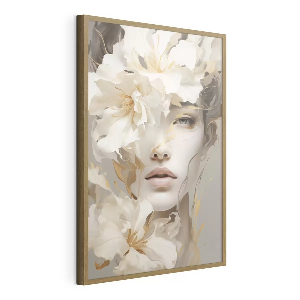 Poster Portrait d'une jeune fille parmi les fleurs f49392