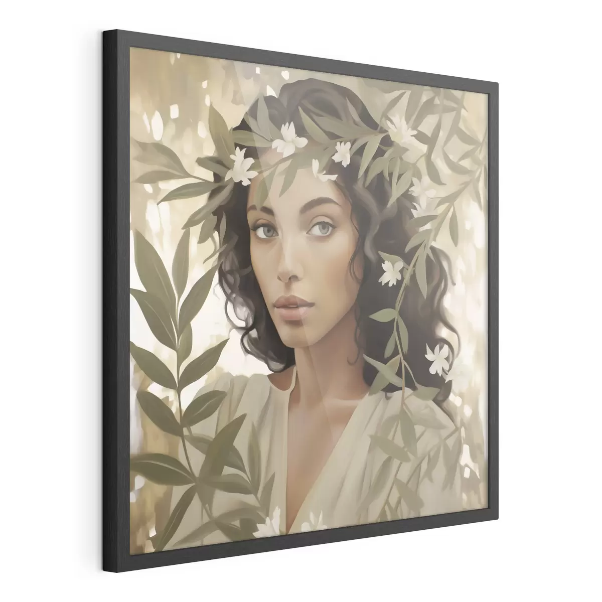 Poster Une jeune fille parmi les branches (imitation d'un tableau) f49393