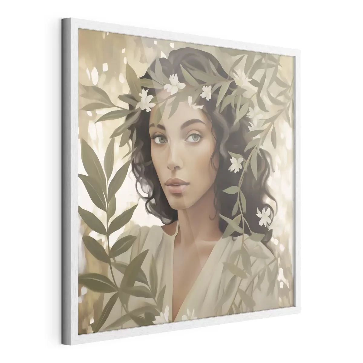 Poster Une jeune fille parmi les branches (imitation d'un tableau) f49393