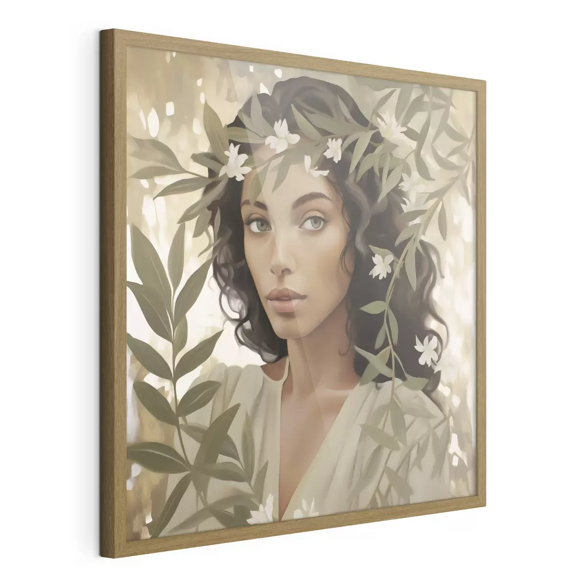 Poster Une jeune fille parmi les branches (imitation d'un tableau) f49393