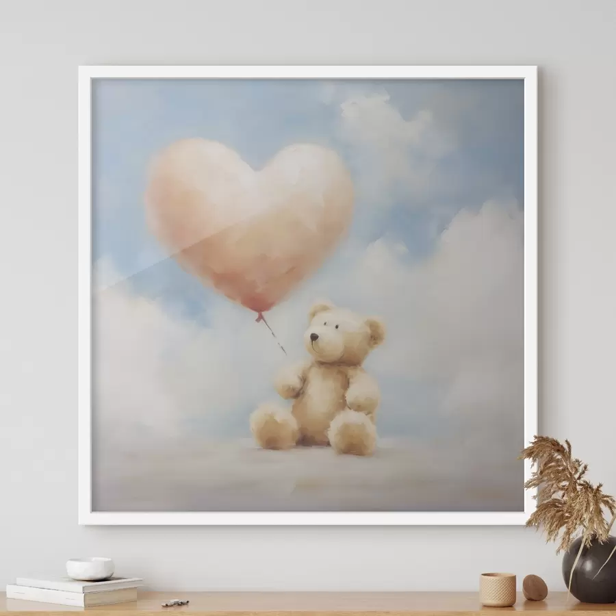 Papier peint Peinture représentant un ours et un cœur f49396