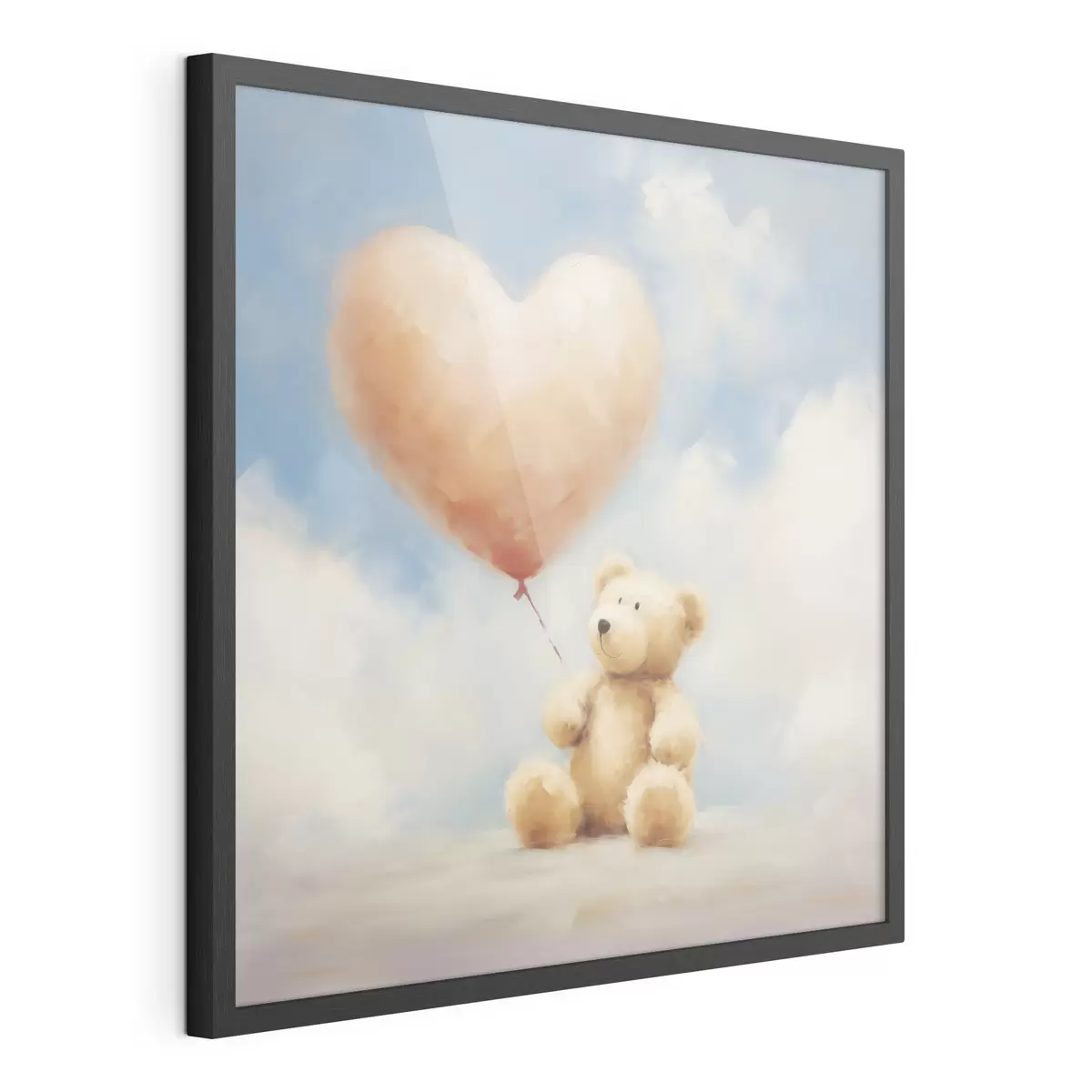 Poster Peinture représentant un ours et un cœur f49396