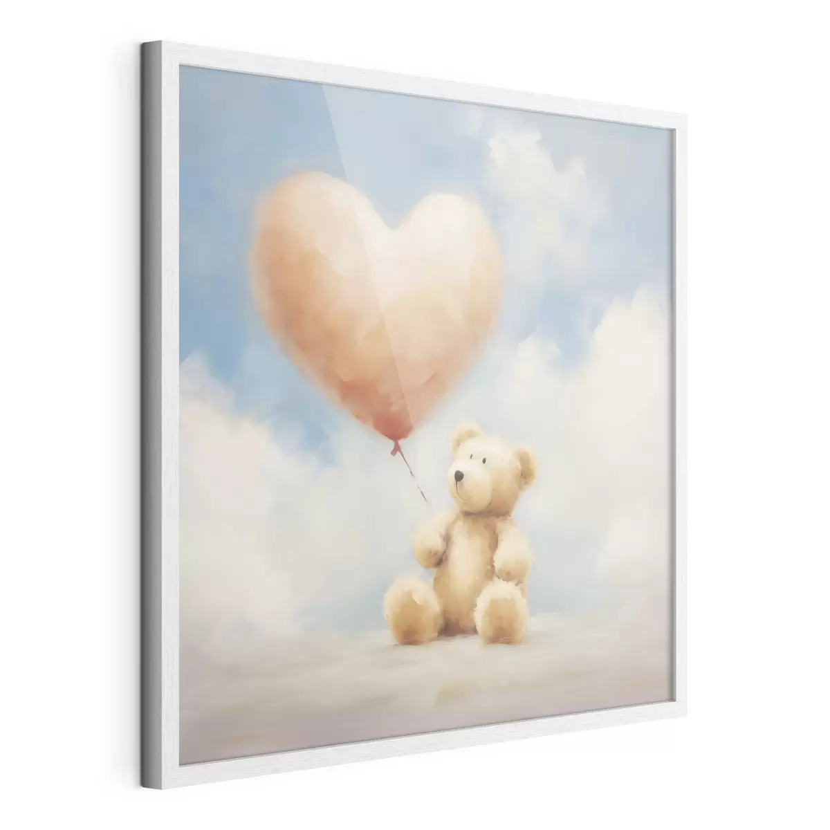 Poster Peinture représentant un ours et un cœur f49396