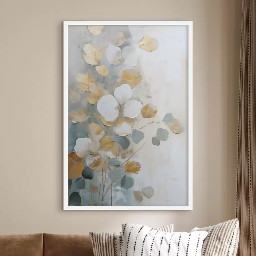 Papier peint Feuilles abstraites imitation de peinture f49400