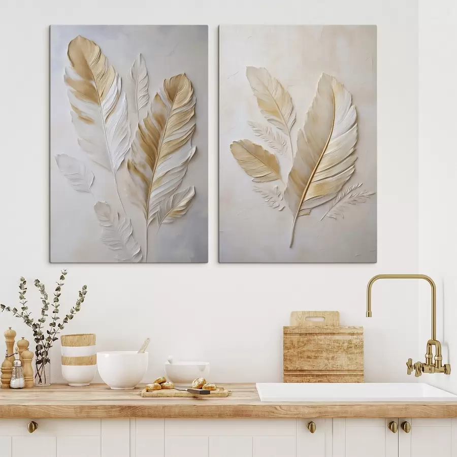 Tableau Image de plumes stylisées (vue de profil) m30552