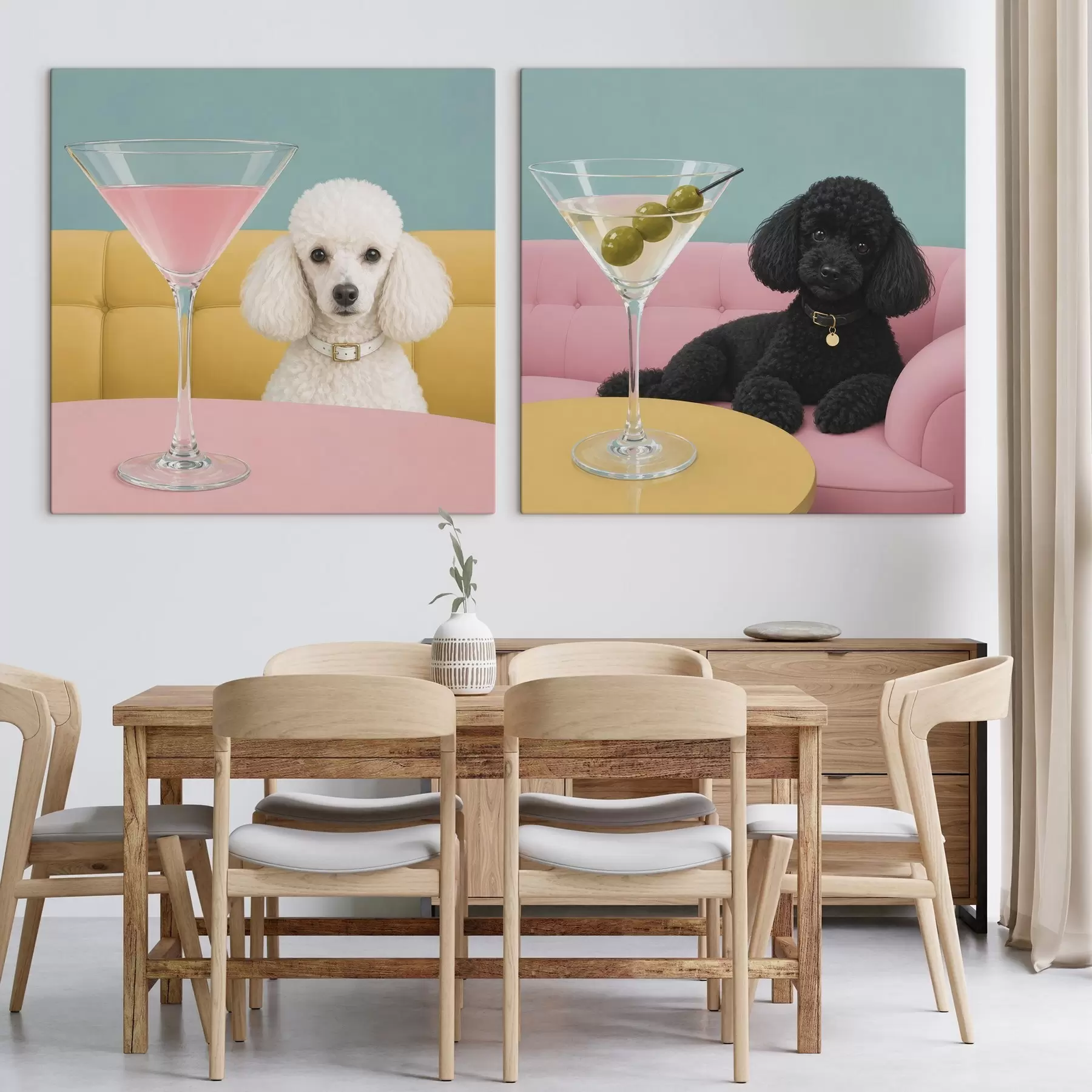 Tableau Le chien et le verre m30553