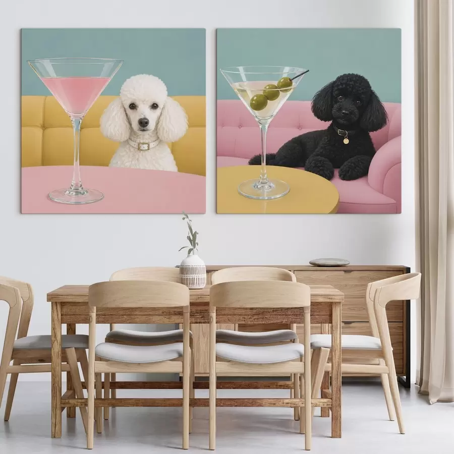 Tableau Le chien et le verre m30553