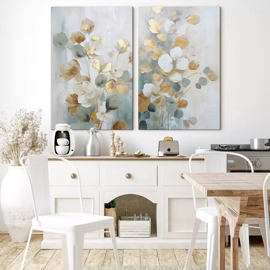 Papier peint Branches abstraites avec un feuillage imitant la peinture m30558