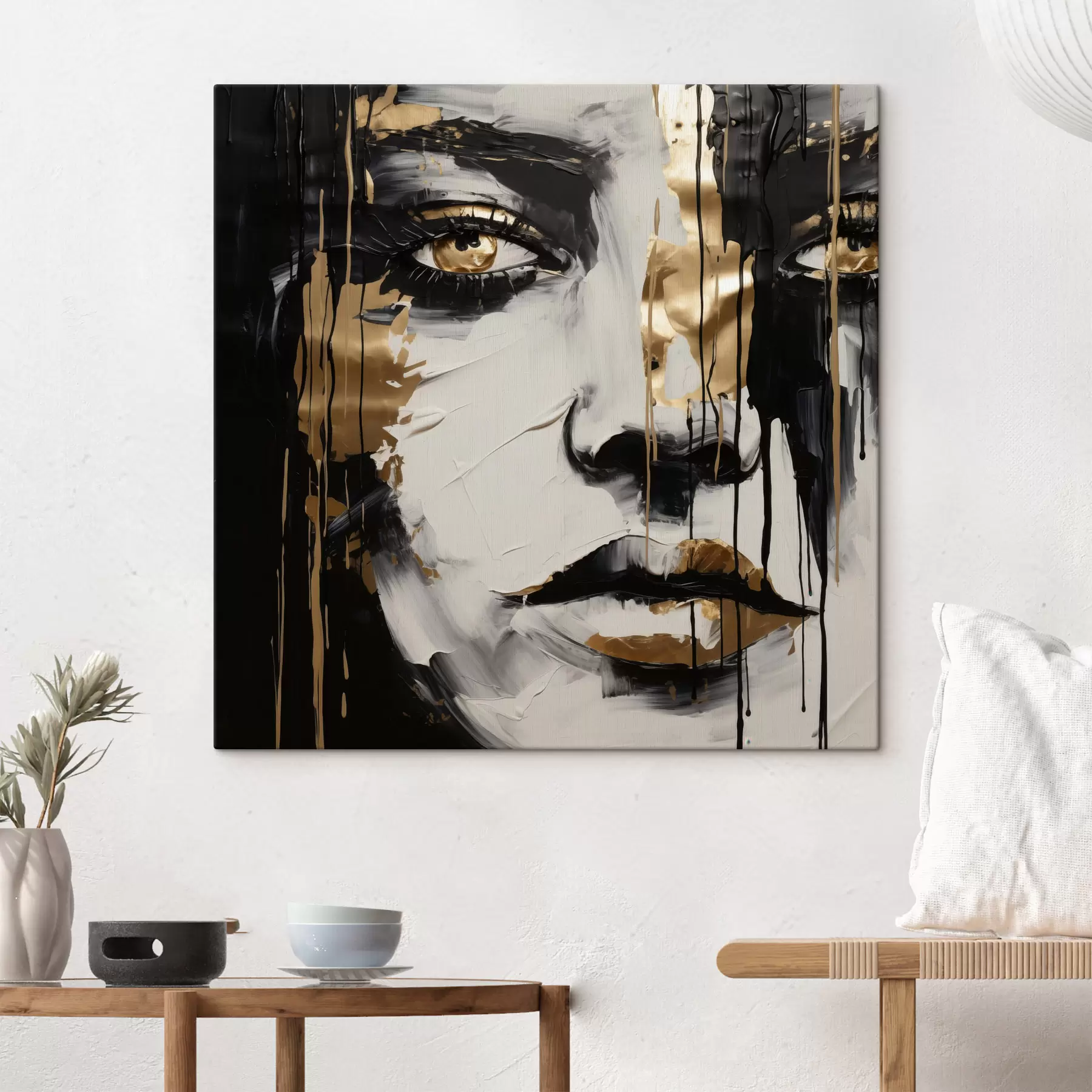 Tableau Portrait féminin abstrait s49442