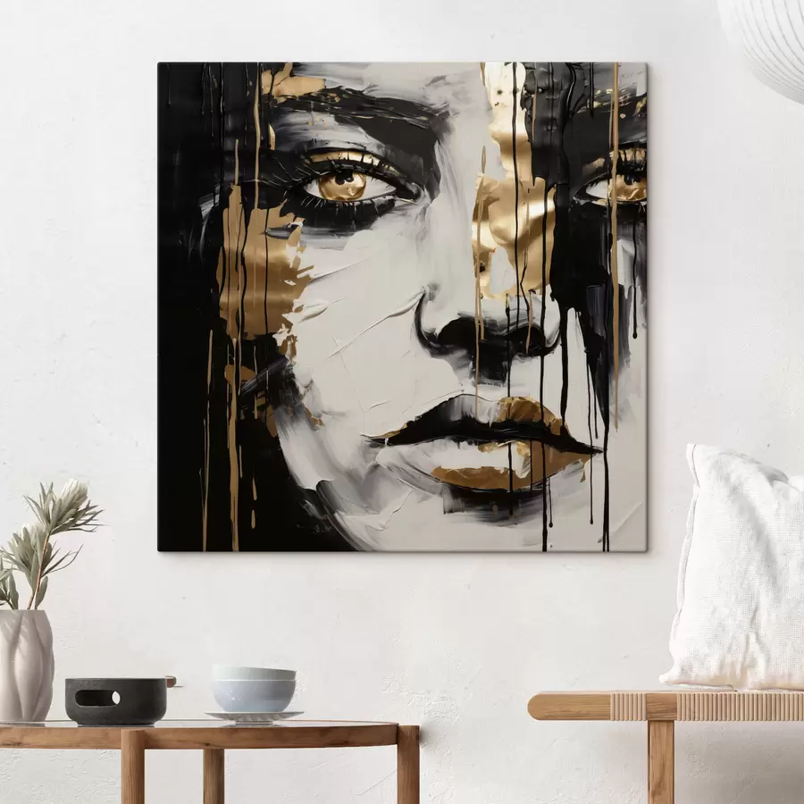 Tableau Portrait féminin abstrait s49442