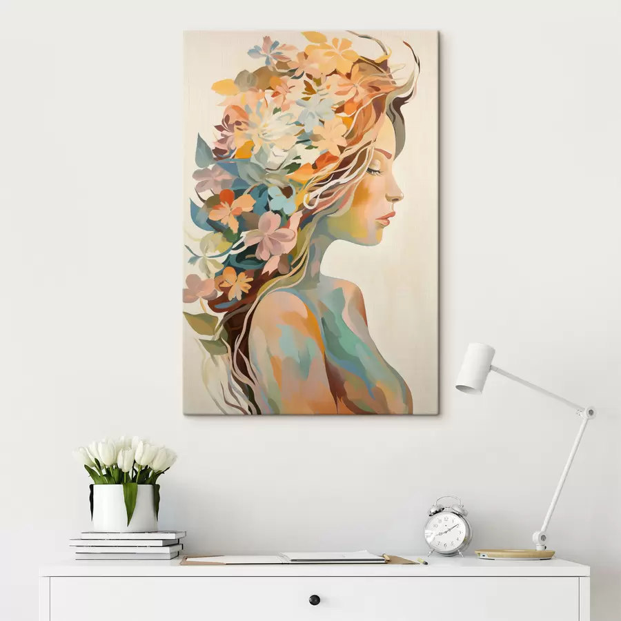 Tableau Femme avec des fleurs s49451