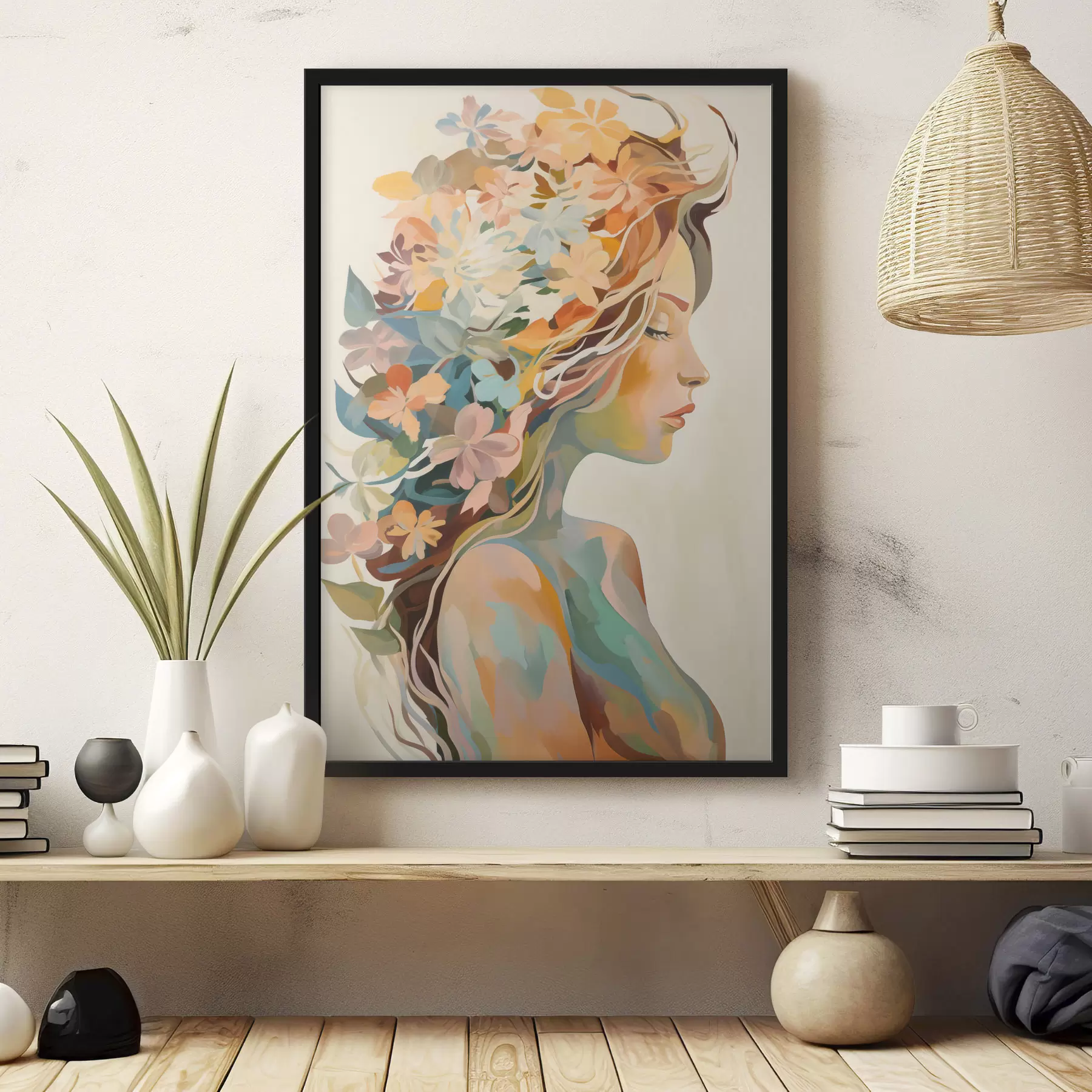Papier peint Femme avec des fleurs f49451