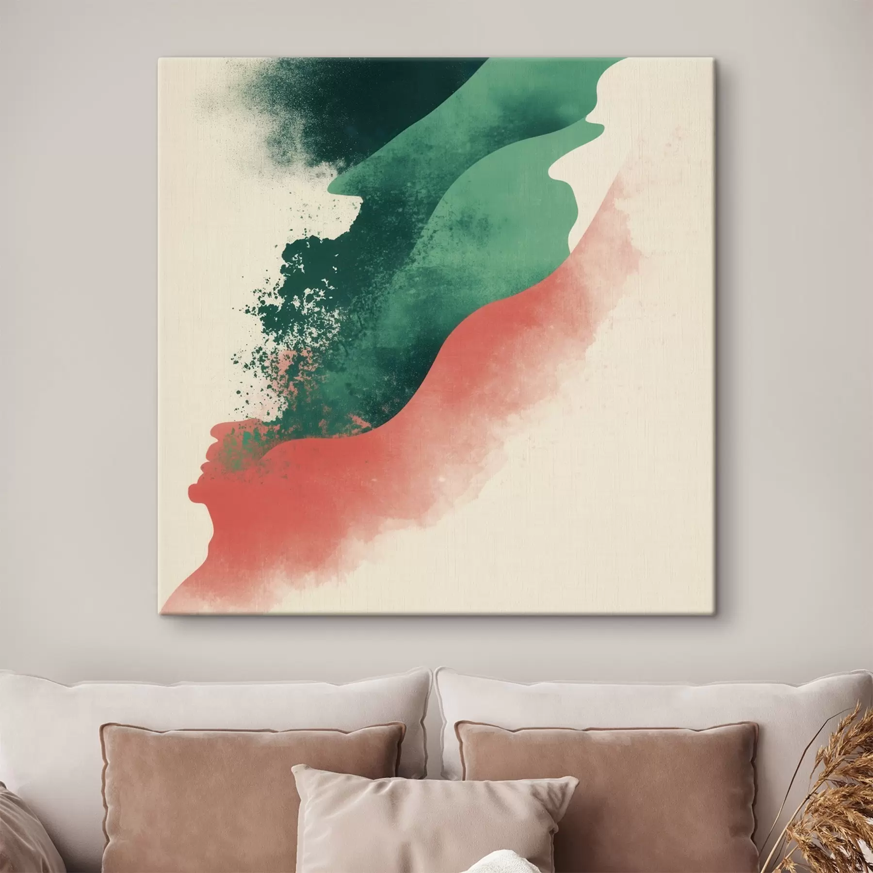Tableau Composition abstraite aux formes aux textures lisses s48886