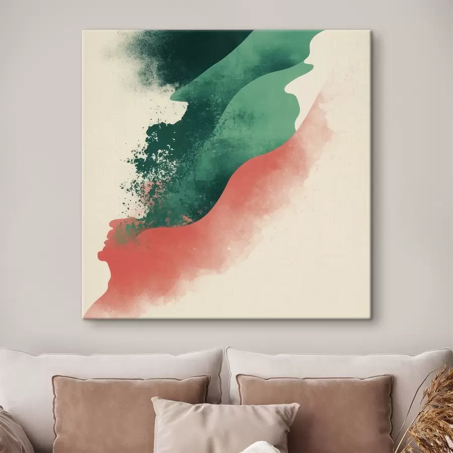 Tableau Composition abstraite aux formes aux textures lisses s48886