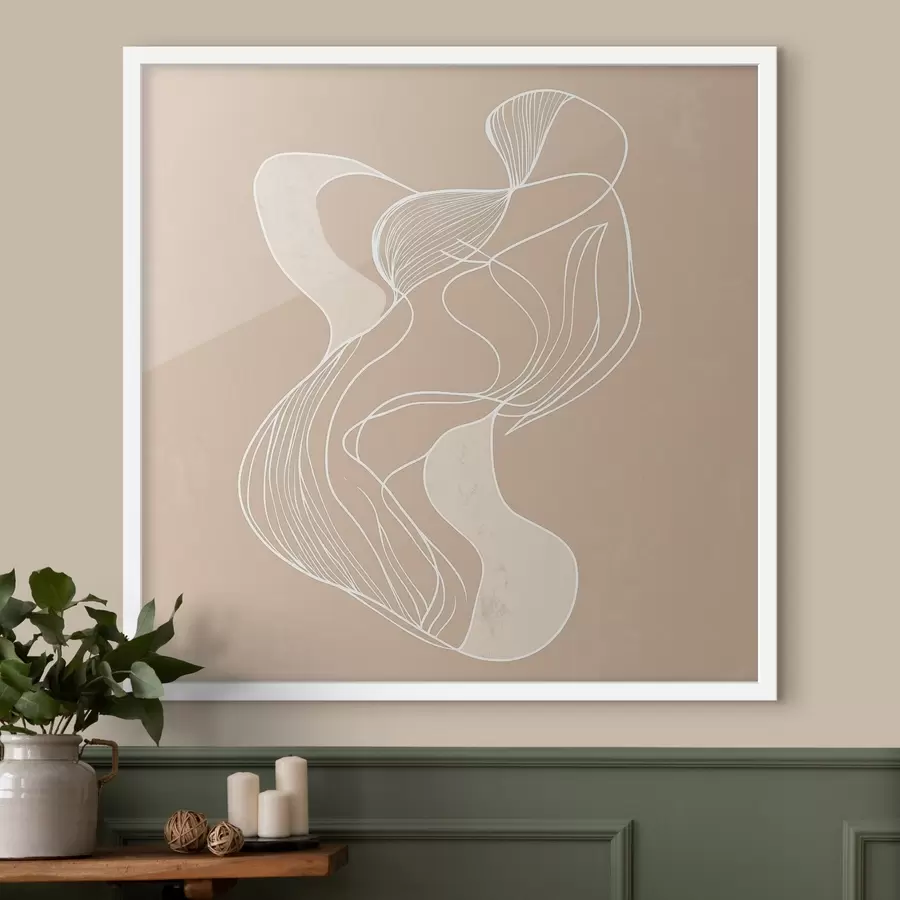 Papier peint Motif abstrait élégant composé de lignes fines, dans un style d'art contemporain f48876