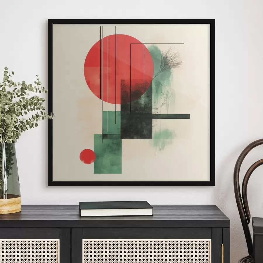 Papier peint Composition artistique contemporaine aux lignes graphiques et aux éléments texturés f48887
