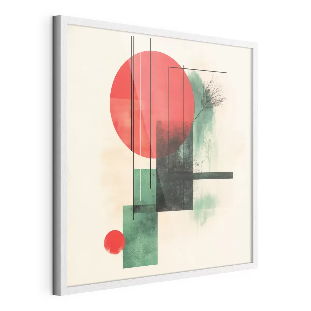 Poster Composition artistique contemporaine aux lignes graphiques et aux éléments texturés f48887
