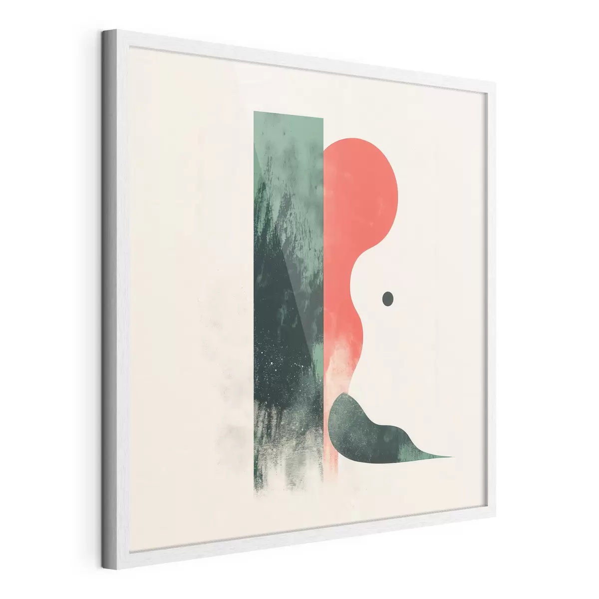 Poster Composition géométrique contemporaine avec des motifs abstraits rouges et verts f48888
