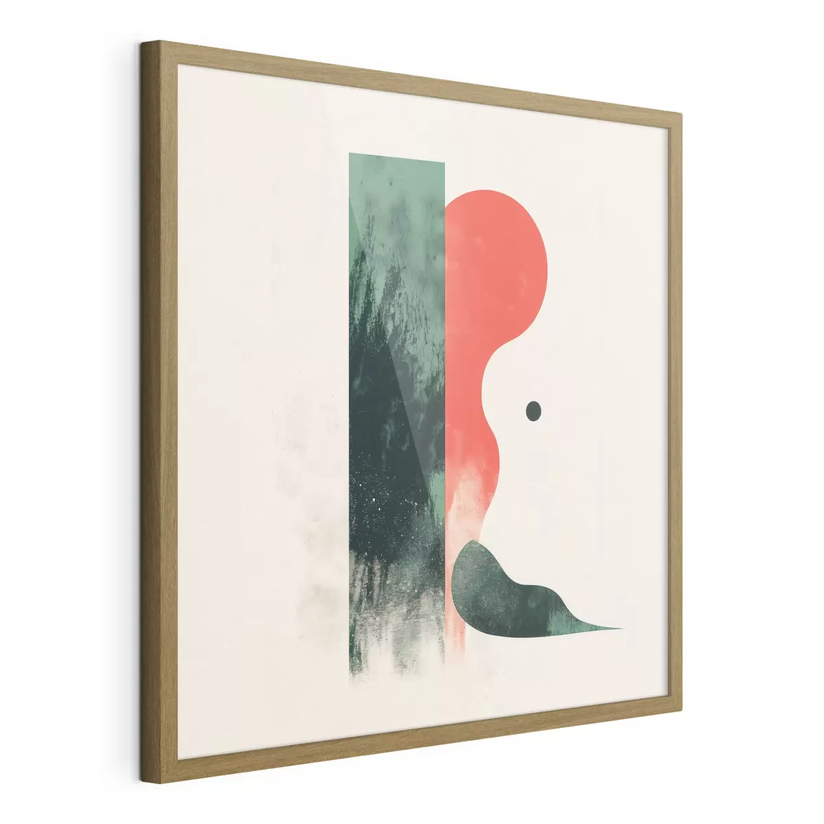 Poster Composition géométrique contemporaine avec des motifs abstraits rouges et verts f48888
