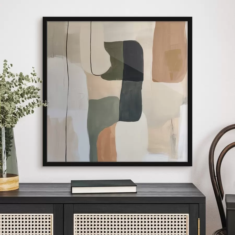Papier peint Composition abstraite contemporaine composée de blocs de couleur et d'une ligne graphique élégante f48890