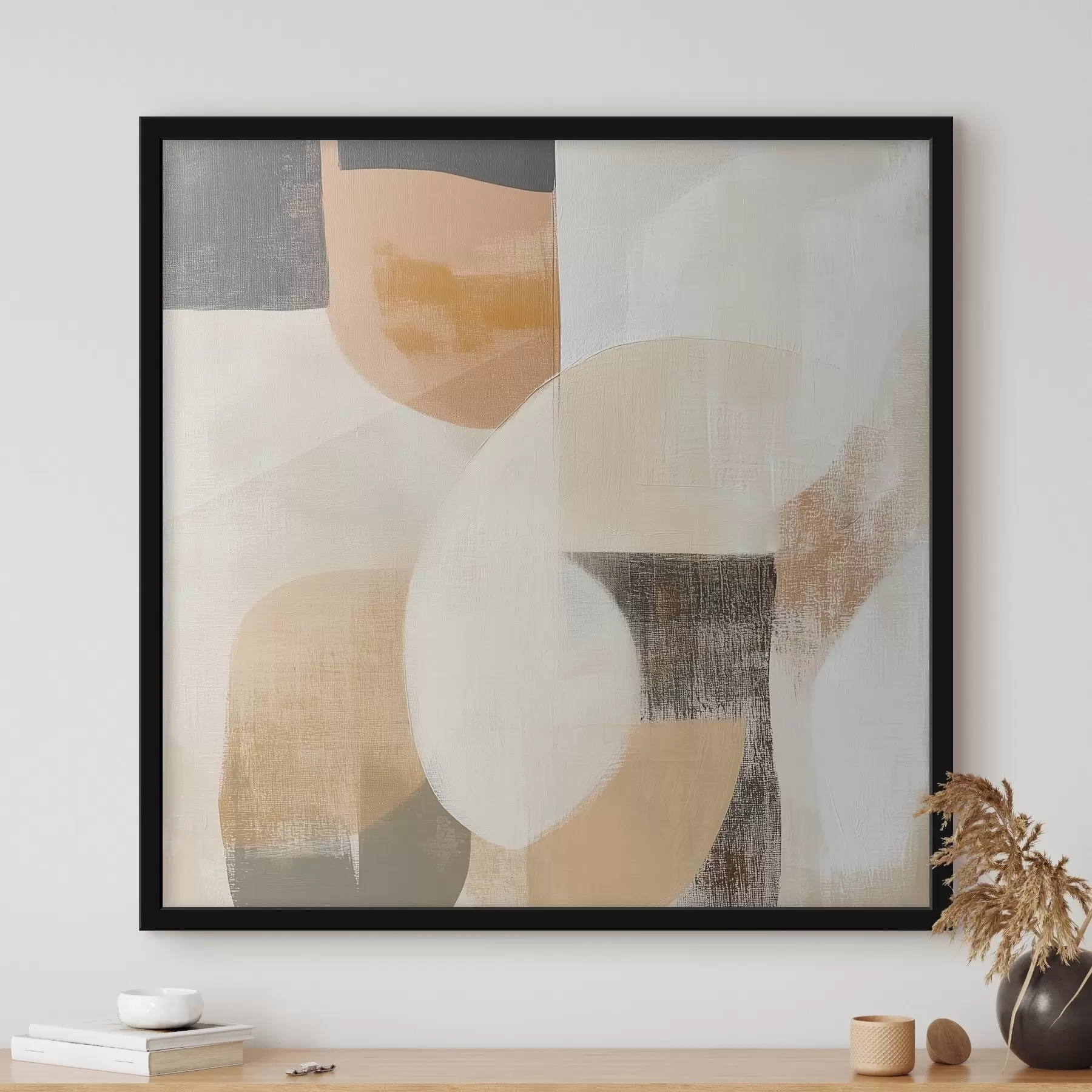 Papier peint Affiche d'art contemporain représentant des figures géométriques simples dans des tons chauds f48894