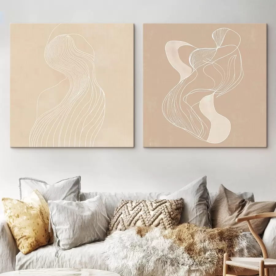 Tableau Composition aux contours fluides et à l'espace aérien m30364