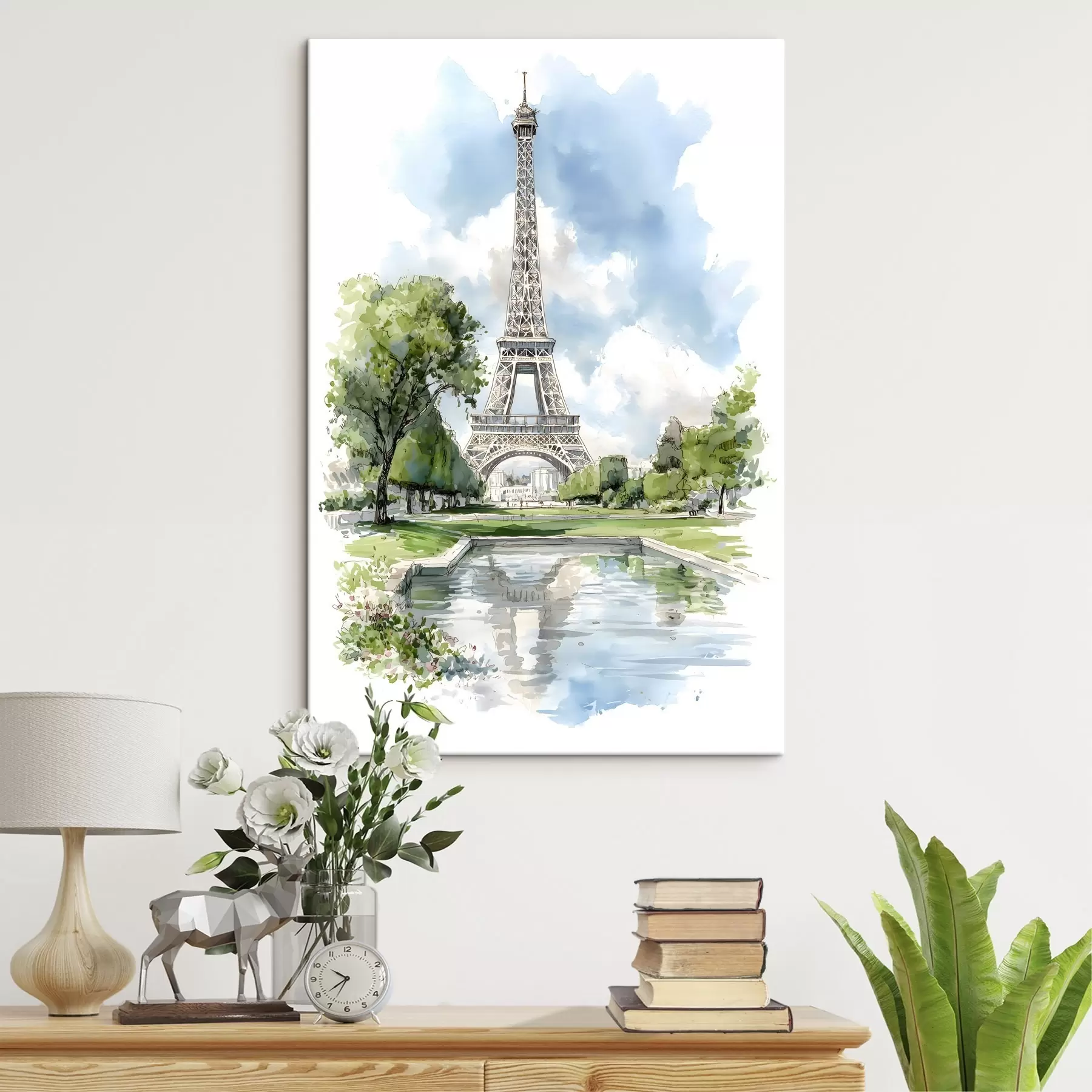 Tableau La Tour Eiffel dans un style aquarelle s49424