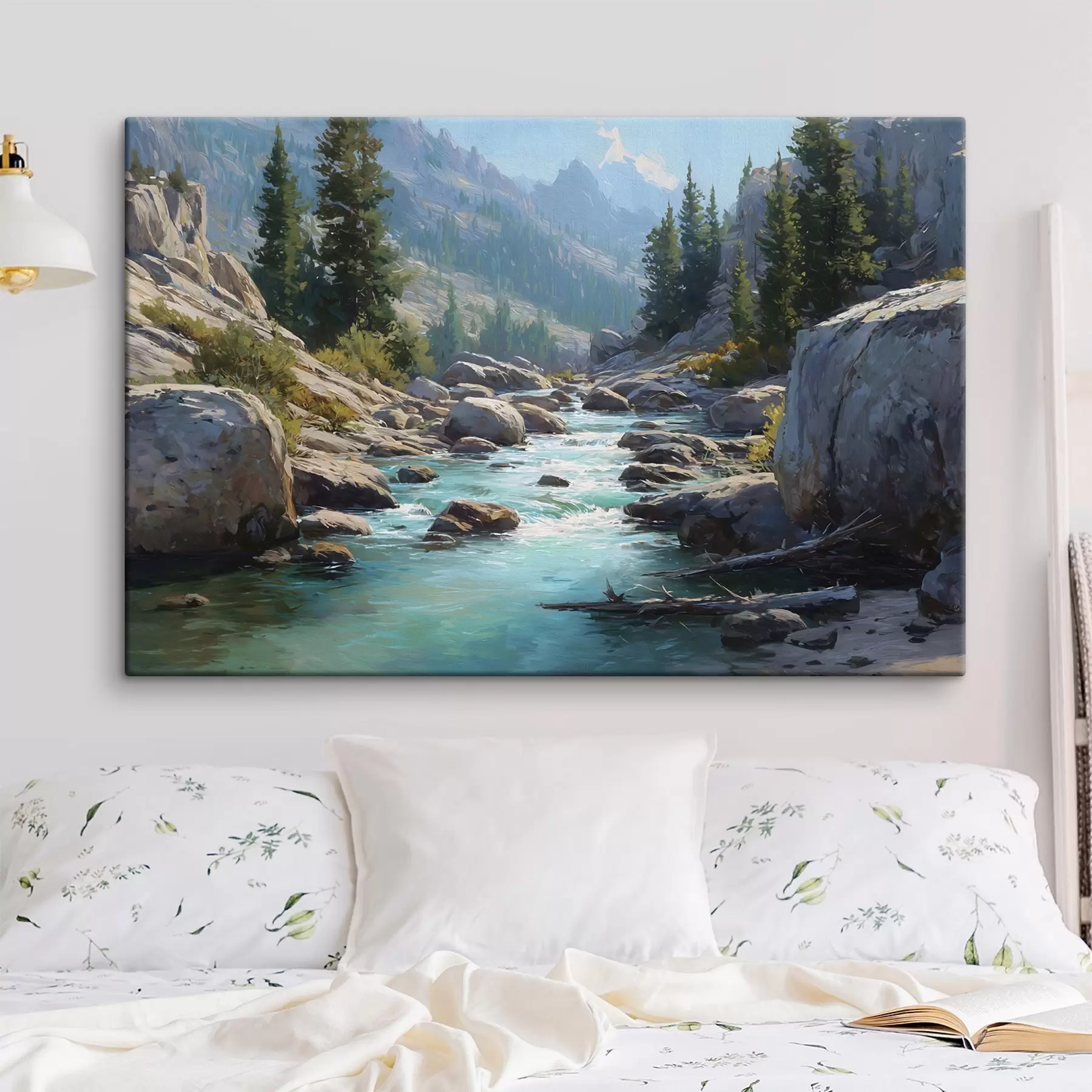 Tableau Une rivière de montagne pittoresque s49459