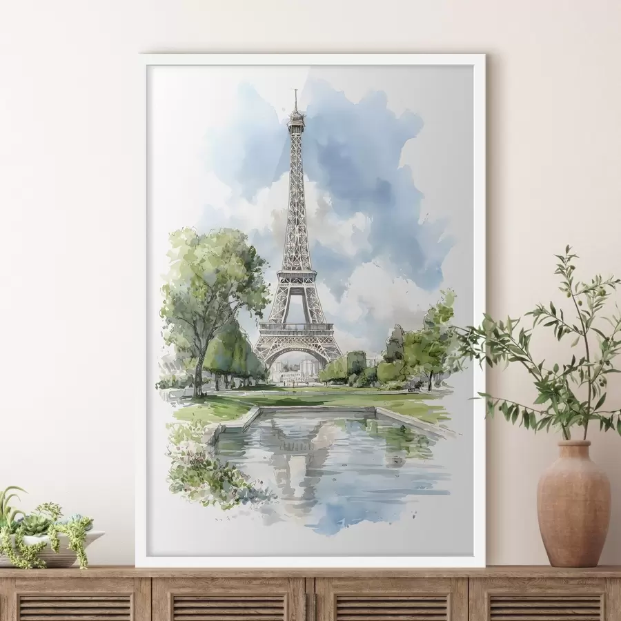 Papier peint La Tour Eiffel dans un style aquarelle f49424