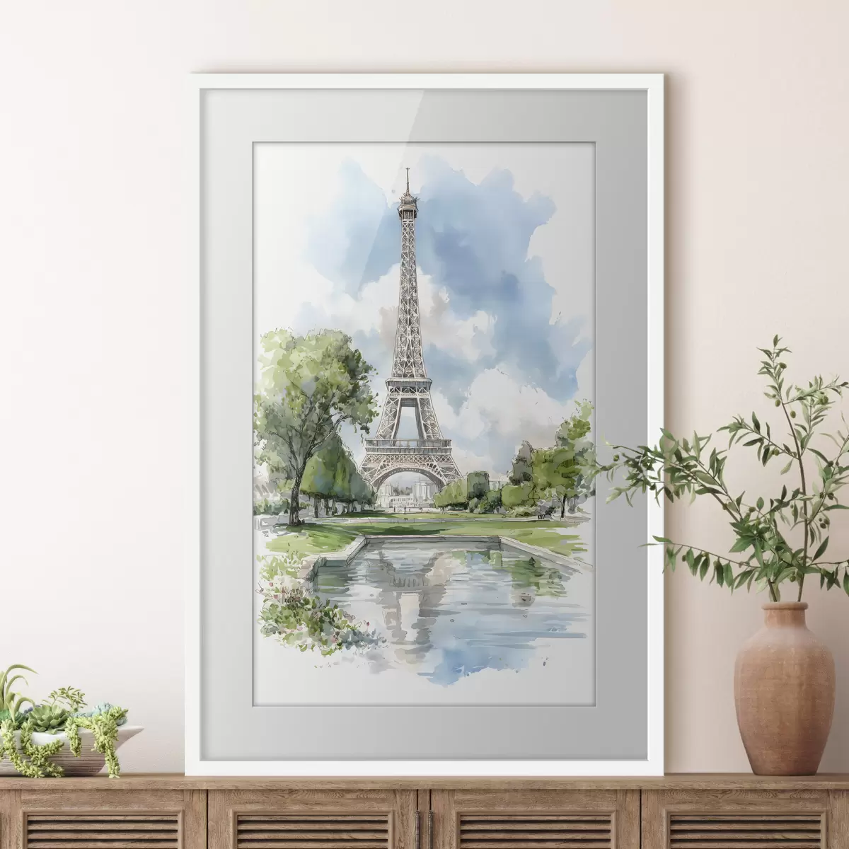Poster La Tour Eiffel dans un style aquarelle f49424