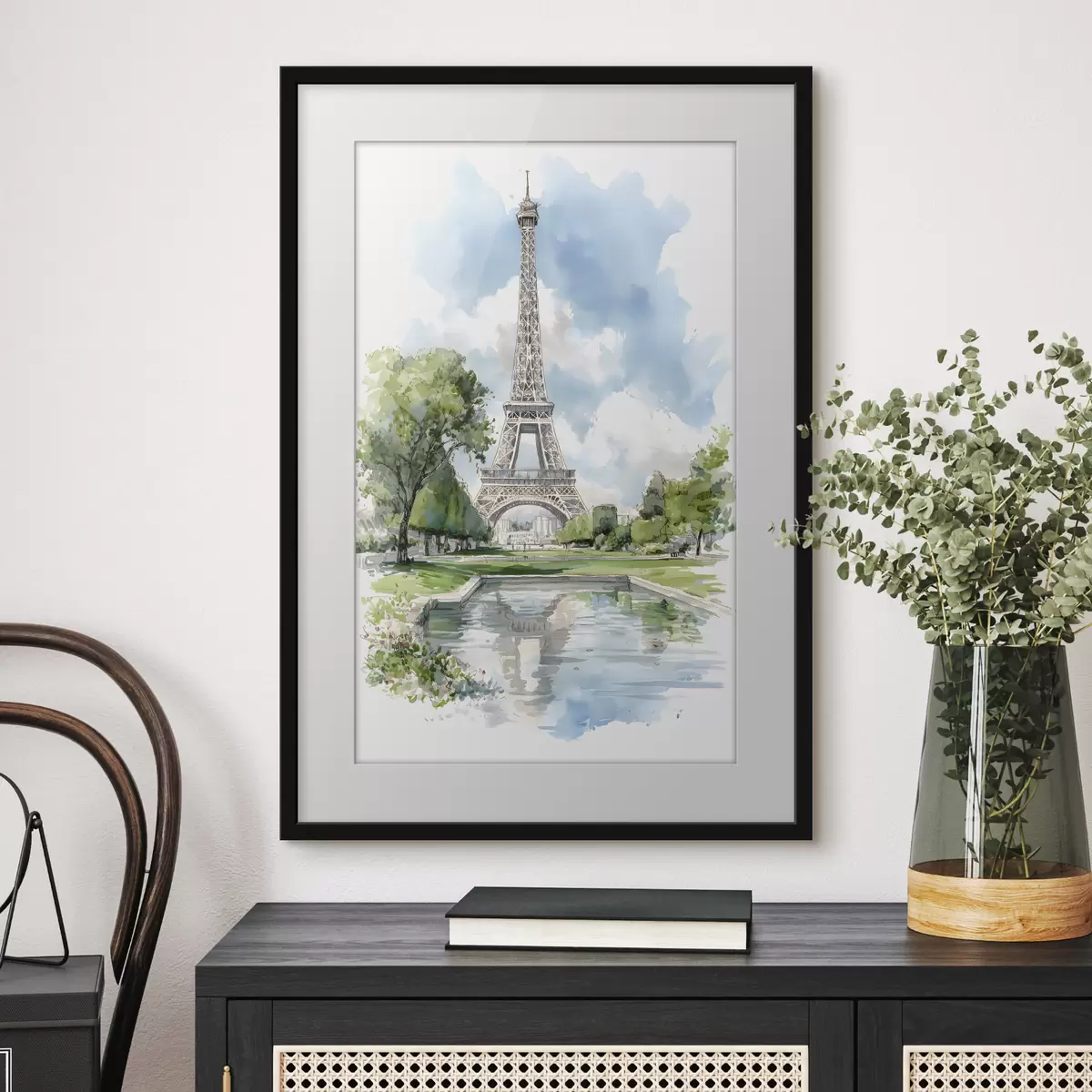Poster La Tour Eiffel dans un style aquarelle f49424