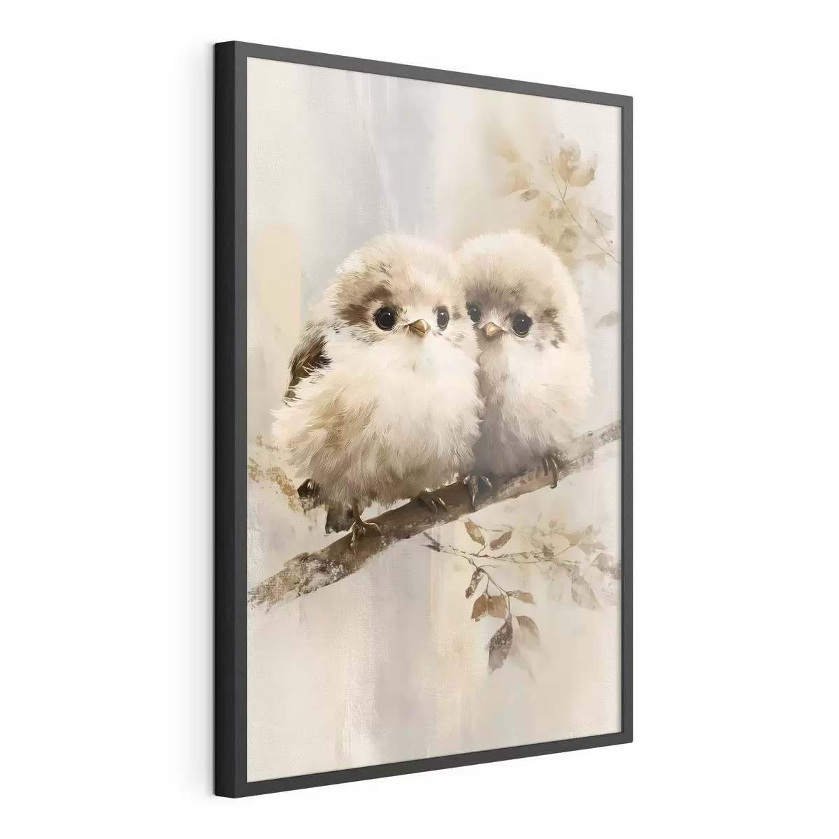 Poster Deux chouettes duveteuses f49425