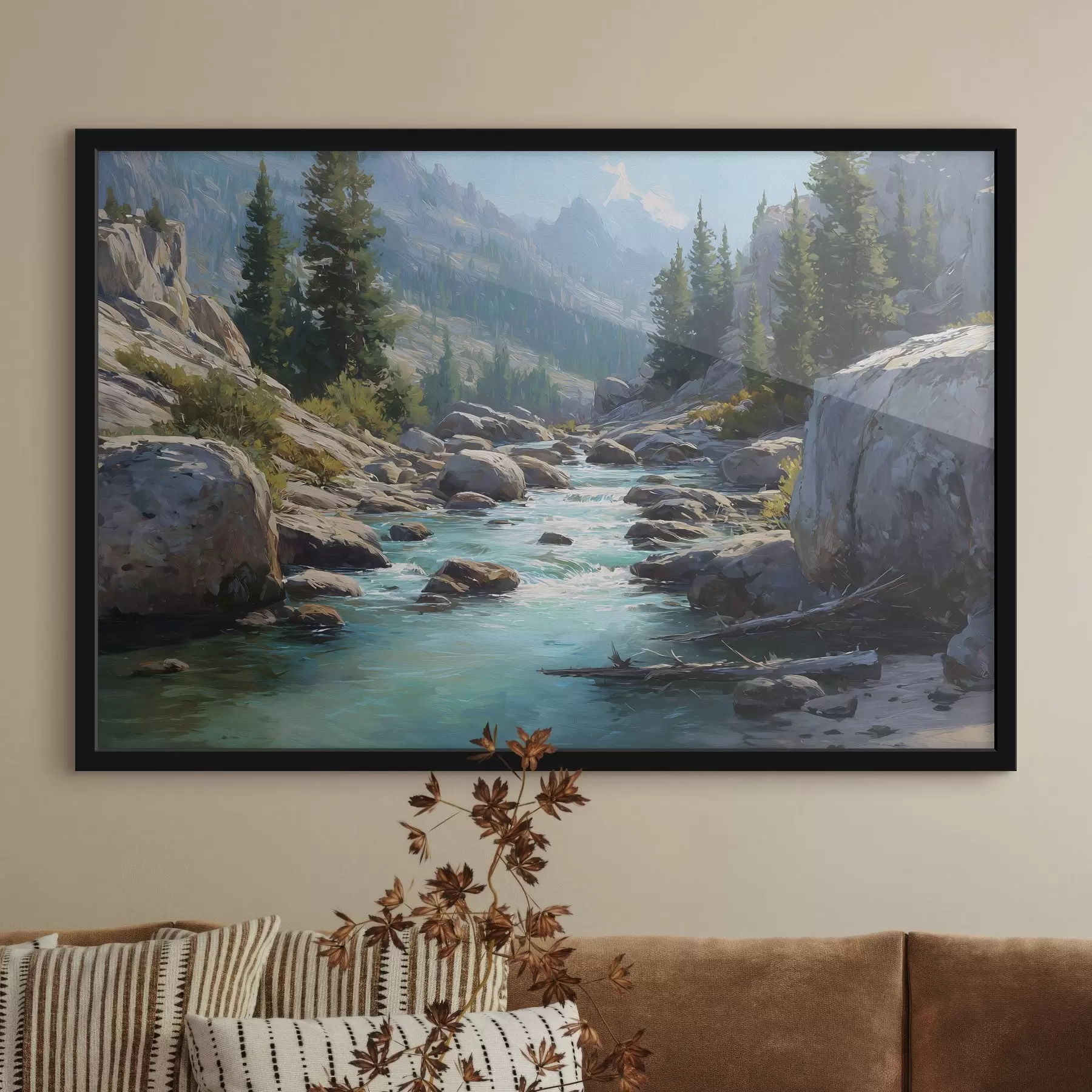 Papier peint Une rivière de montagne pittoresque f49459