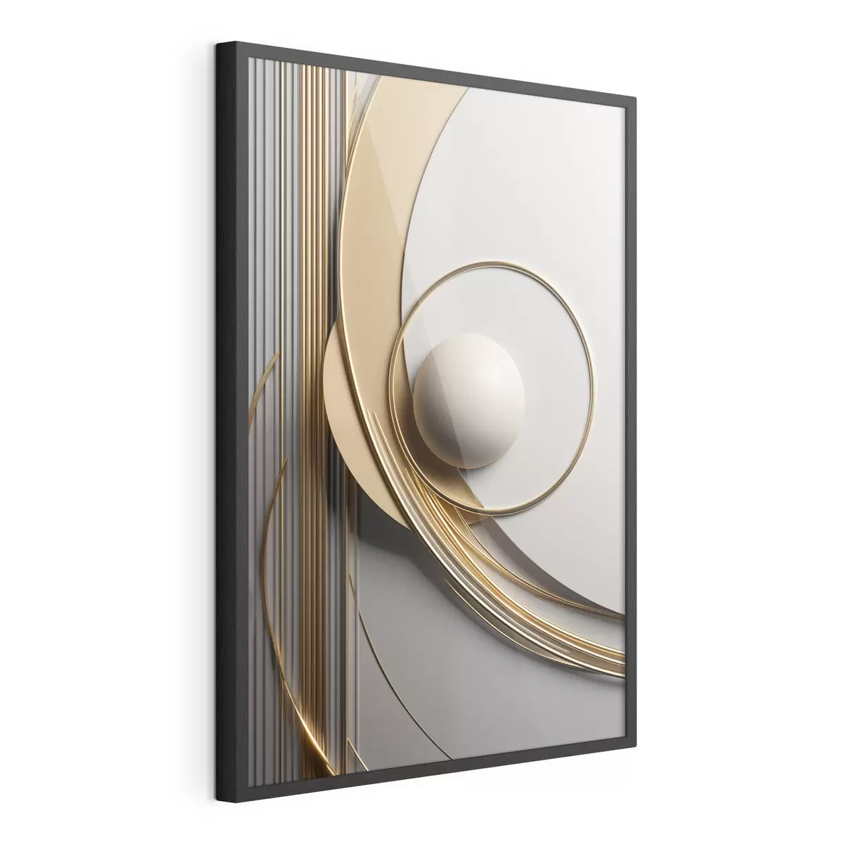 Poster Spirale dorée et perle f49498