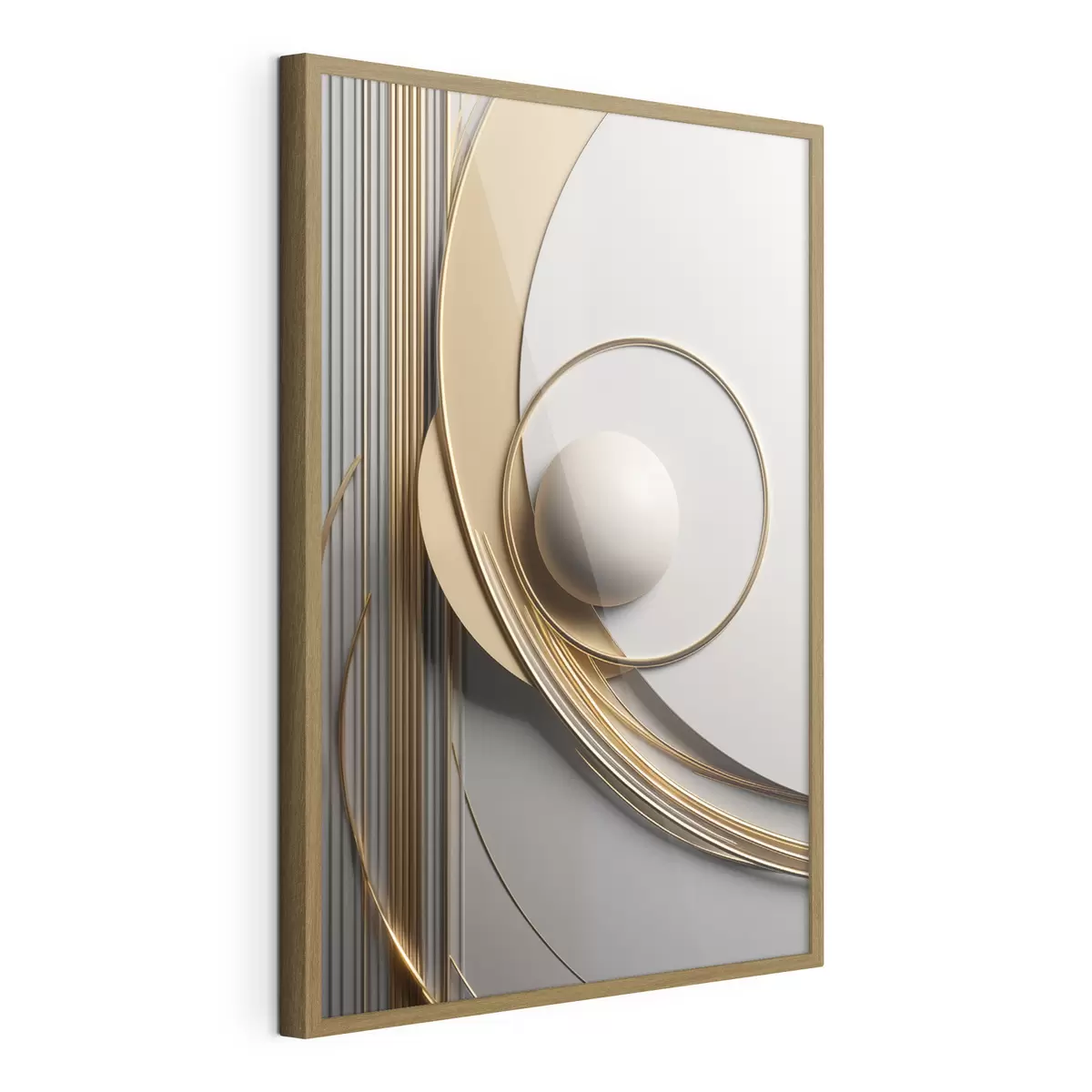 Poster Spirale dorée et perle f49498