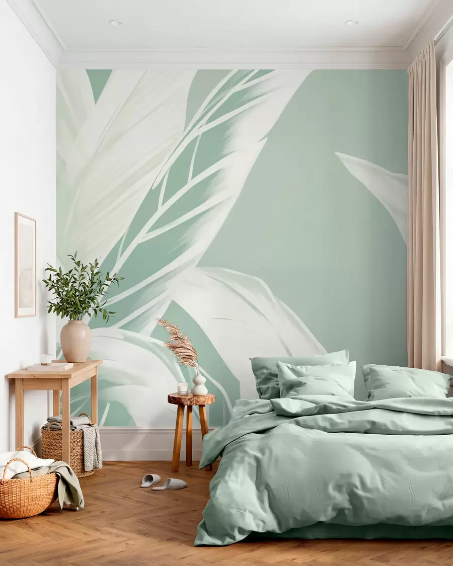 Papier peint De longues feuilles de bananier w05681