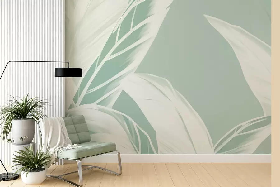 Papier peint De longues feuilles de bananier w05681