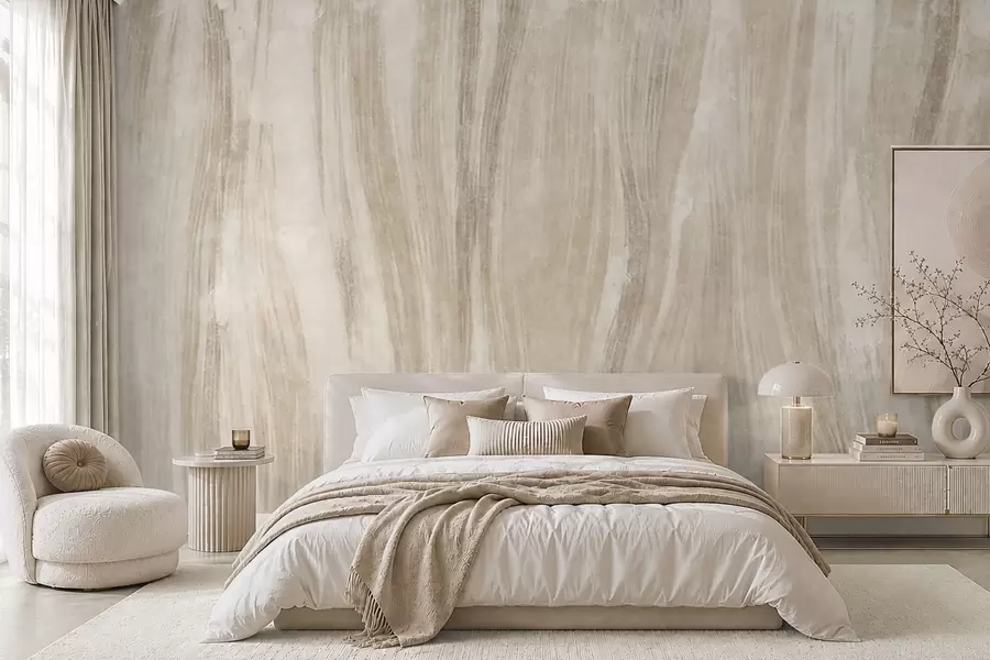 Papier peint Une texture abstraite légère, avec de douces transitions verticales dans des tons crème w05686