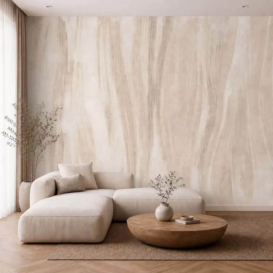 Papier peint Une texture abstraite légère, avec de douces transitions verticales dans des tons crème w05686