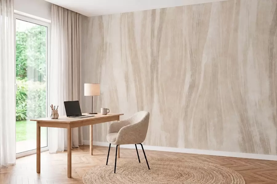 Papier peint Une texture abstraite légère, avec de douces transitions verticales dans des tons crème w05686
