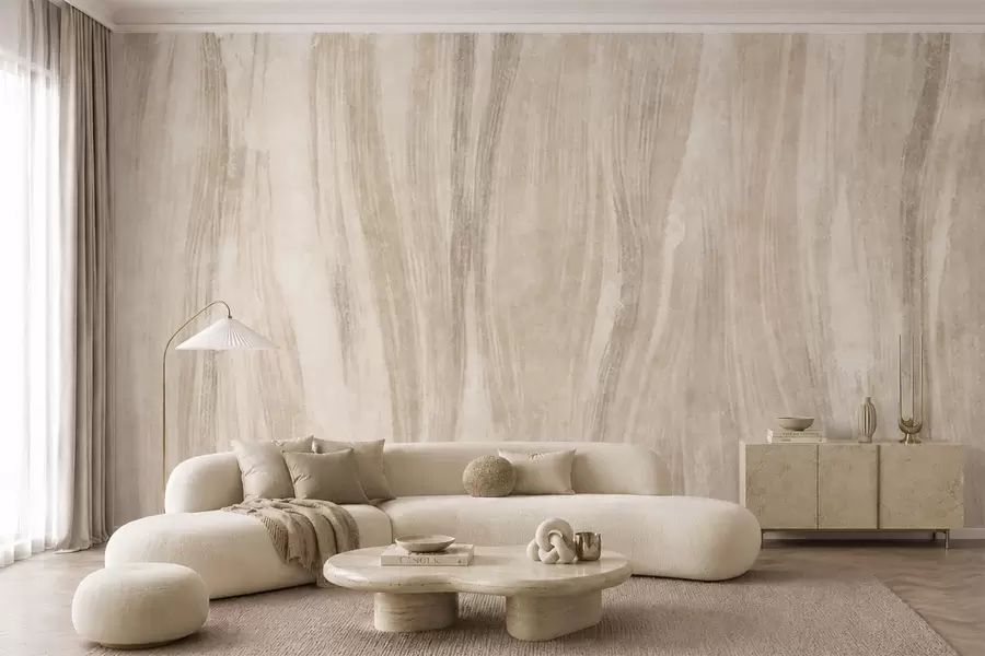 Papier peint Une texture abstraite légère, avec de douces transitions verticales dans des tons crème w05686