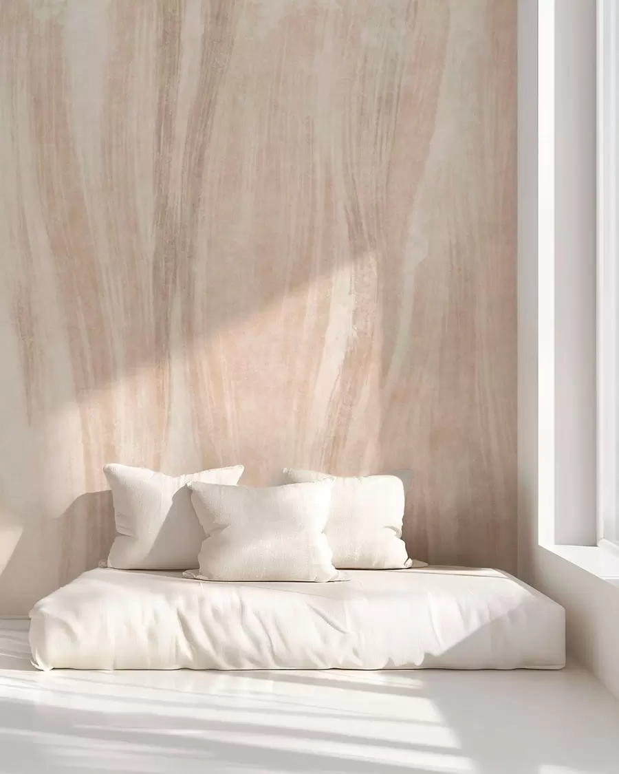 Papier peint Une texture abstraite légère, avec de douces transitions verticales dans des tons crème w05686