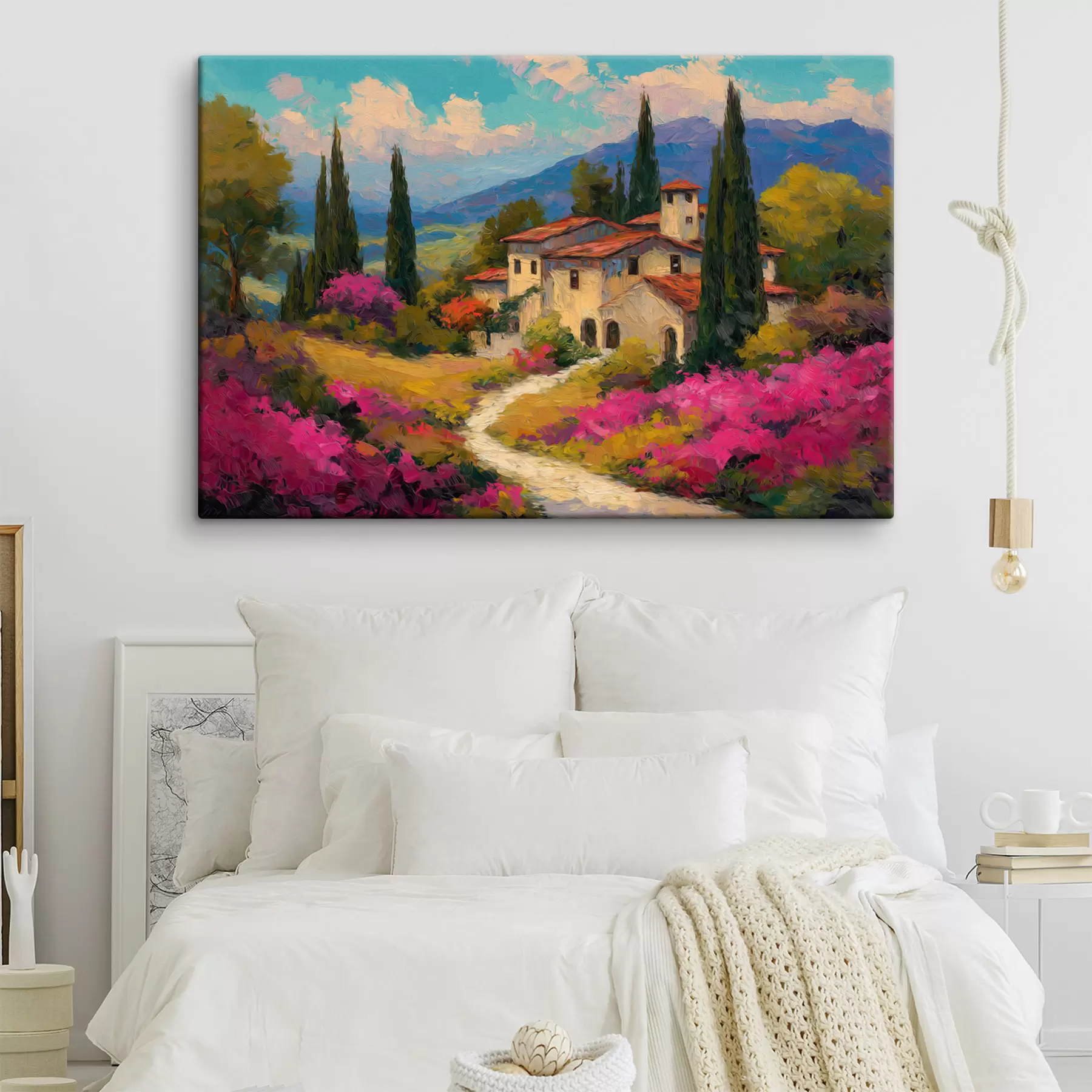 Tableau Un petit sentier bordé de fleurs s49526