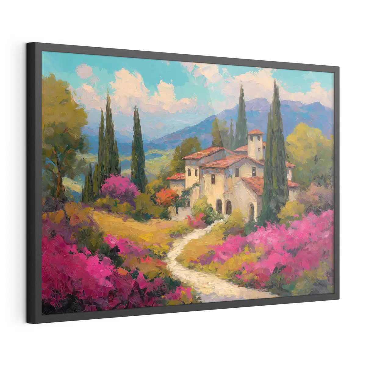 Poster Un petit sentier bordé de fleurs f49526